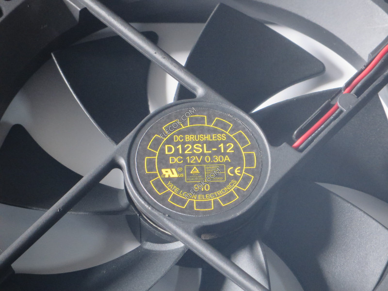 YATE LOON D12SL-12 12V 0.30A 2 vezetékek Cooling Fan 