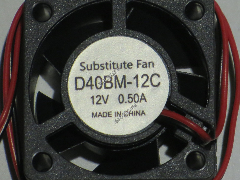 YATE LOON D40BM-12C 12V 0.50A 2 vezetékek Cooling Fan Substitute 