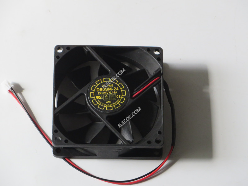 Yate Loon D80SM-24 24V 0,14A 2 vezetékek Cooling Fan 