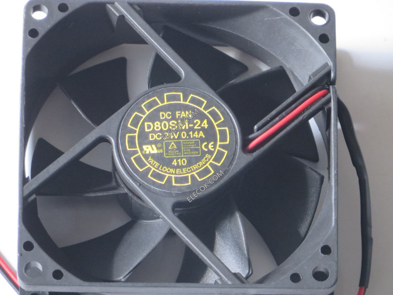 Yate Loon D80SM-24 24V 0,14A 2 vezetékek Cooling Fan 