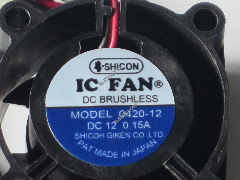 SHICOH ICFAN 0420-12 12V 0.15A 2wires Cooling Fan