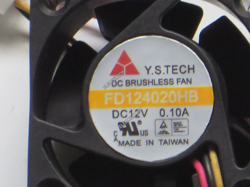 Y.S.TECH FD124020HB 12V 0,1A 3wires Cooling Fan 