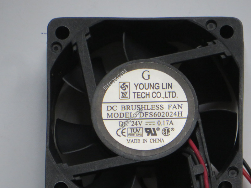 YOUNG LIN DFS602024H 24V 0,17A 2 vezetékek Cooling Fan 