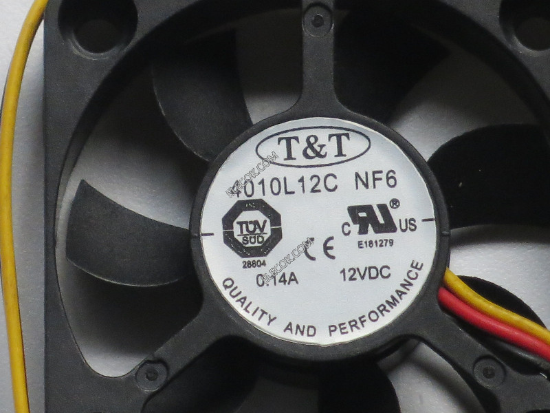 T&T 4010L12C NF6 4cm 4010 12V 0,14A 3wires Fan 