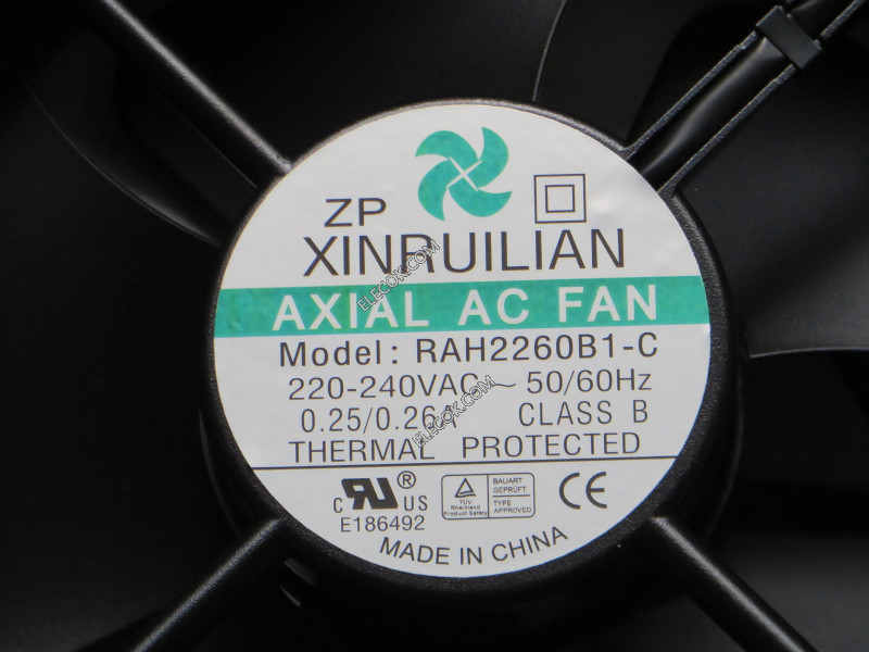 XINRUILIAN RAH2260B1-C 220/240V 0,25/0,26A 2wires Cooling Fan Square Formovat 
