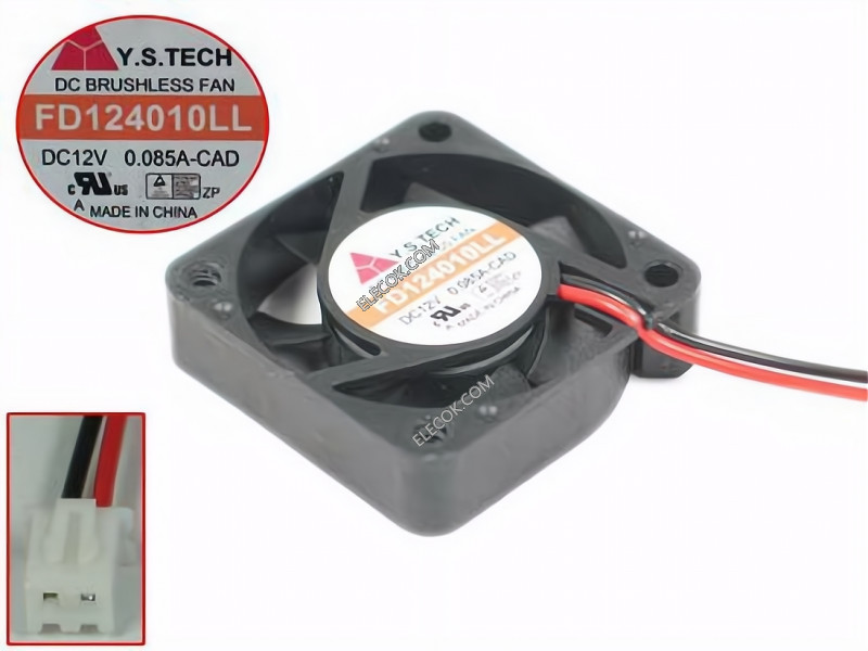 Y.S.TECH FD124010LL 12V 0.085A 2 wires Cooling Fan