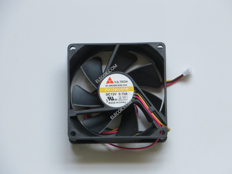 Y.S.TECH FD128020HB 12V 0,15A 3 dráty Cooling Fan 