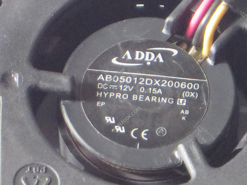 ADDA AB05012DX200600 12V 0,15A 3 vezetékek Cooling Fan 