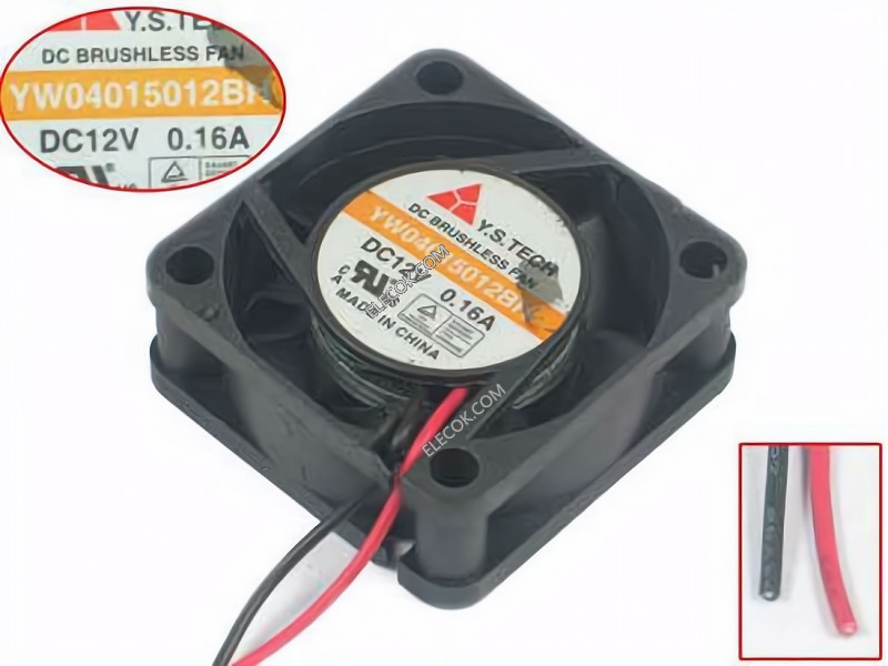Y.S.TECH YW04015012BH 12V 0,16A 3 dráty Cooling Fan 