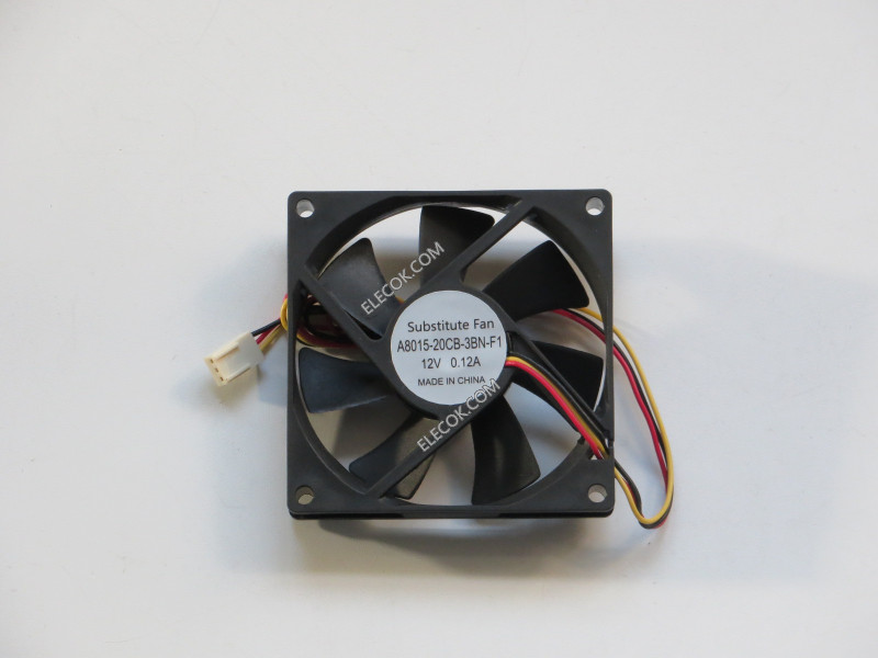 Cooler Master A8015-20CB-3BN-F1  12v 0.12A  3wires Server-Square Fan, substitute 