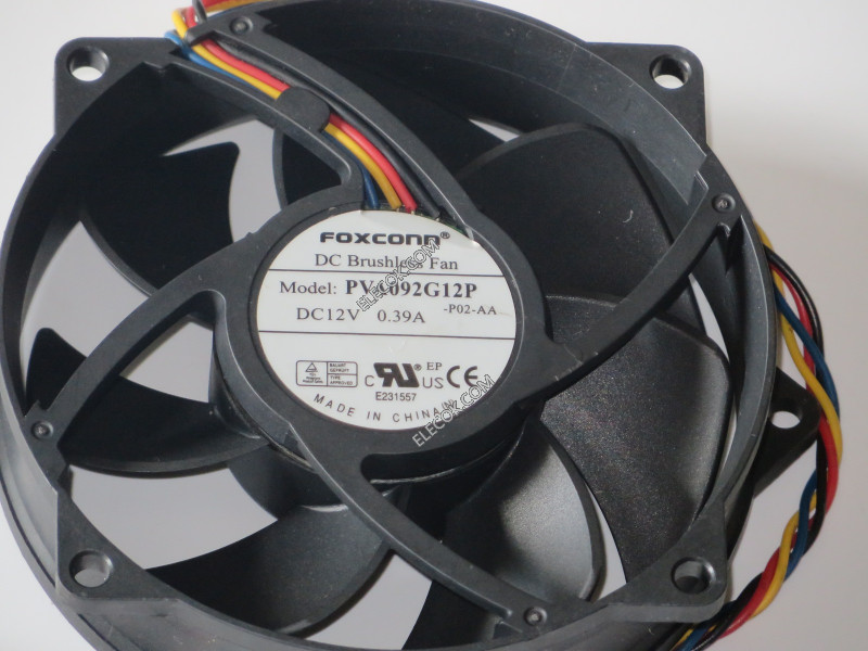 FOXCONN PVA092G12P 12V 0,39A 4wires Cooling Fan 