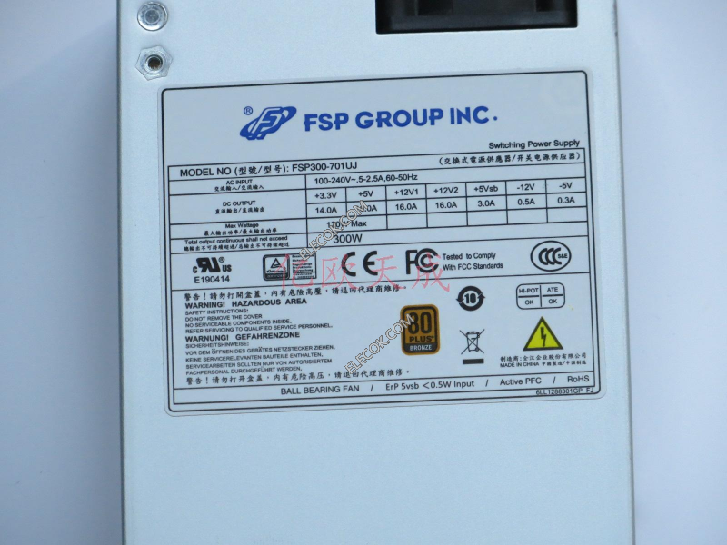 FSP Group Inc FSP300-701UJ Server - Power Supply 300W, 1U, FSP300-701UJ   Upgrade the version 