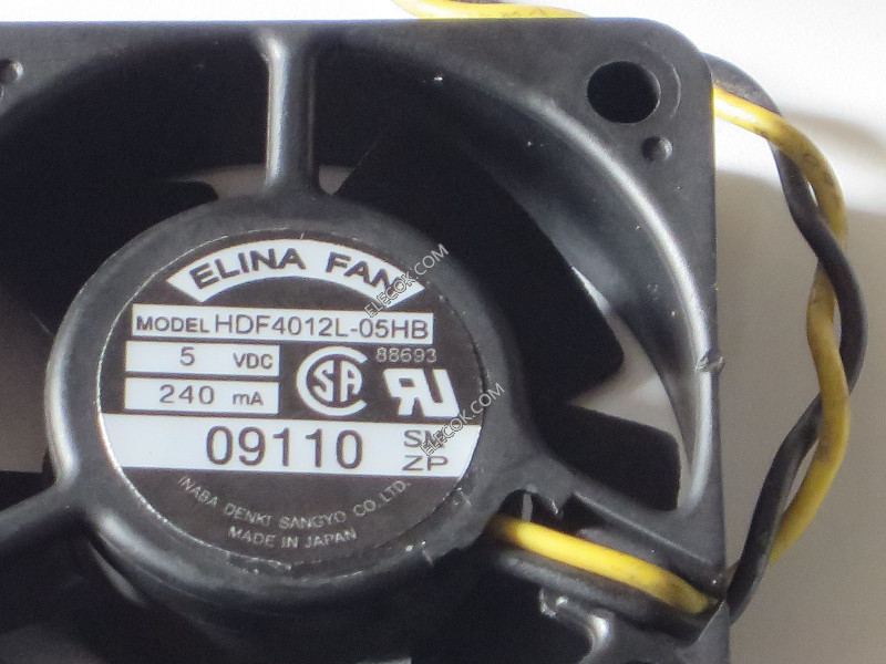 ELINA FAN HDF4012L-05HB 5V 240mA 2wires cooling fan 5 listů refurbished 