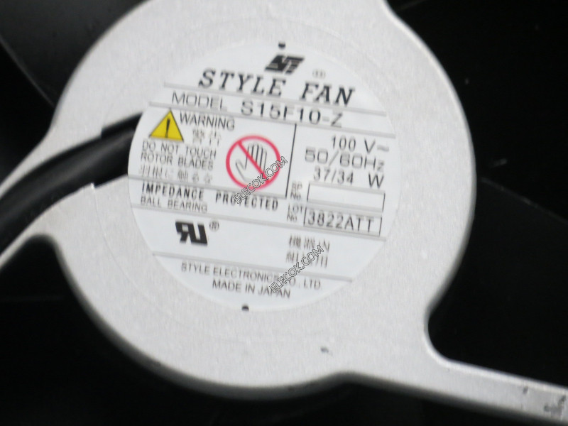STYLE S15F10-Z 100V 50/60HZ 37/34W 55MM vastagság 2wires Cooling Fan refurbished 