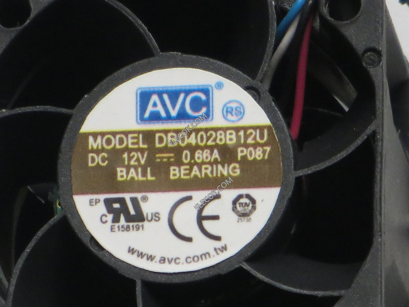 AVC DB04028B12U P087 12V 0,66A 4wires Cooling Fan 