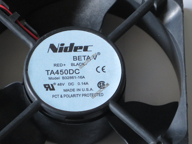 Nidec TA450DC B32861-16A 48V 0.14A 2wires Cooling Fan
