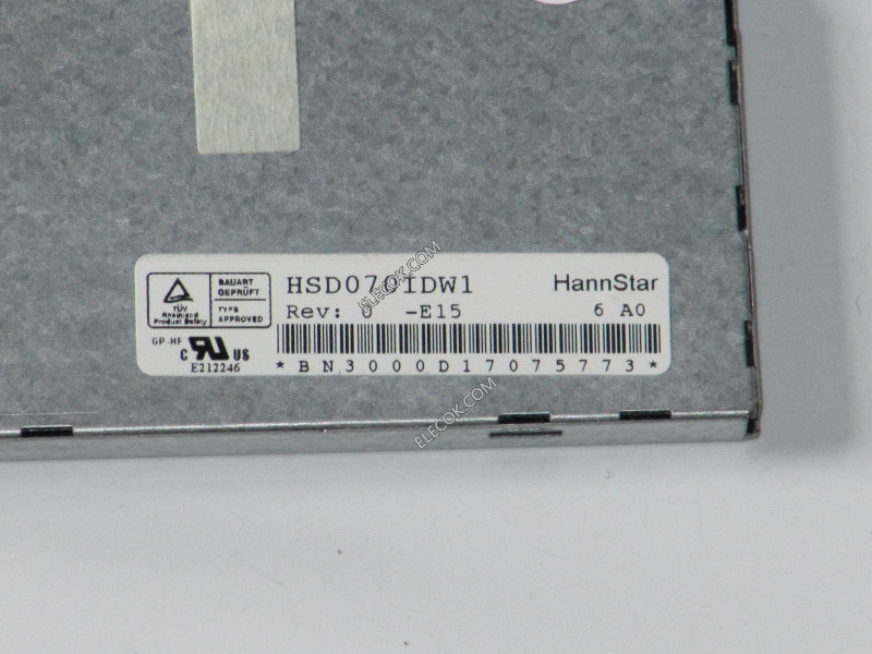 HSD070IDW1-E15 7.0" a-Si TFT-LCD Panel számára HannStar 