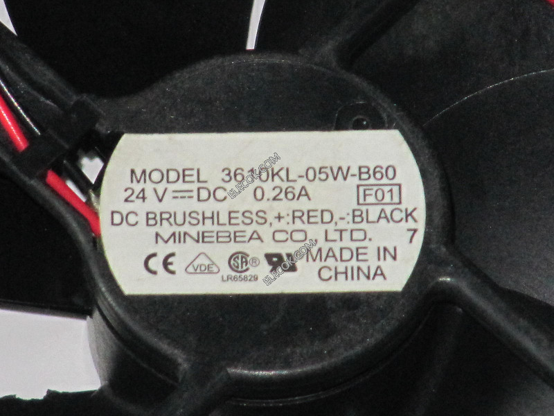 NMB 3610KL-05W-B60 24V 0,26A 2wires Cooling Fan 