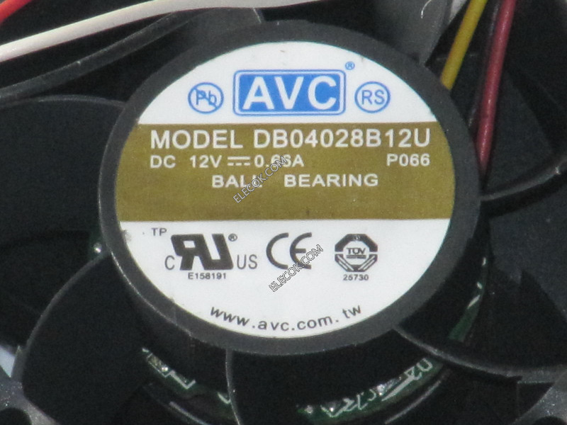 AVC DB04028B12U P066 12V 0.66A 7.92W 4wires cooling fan