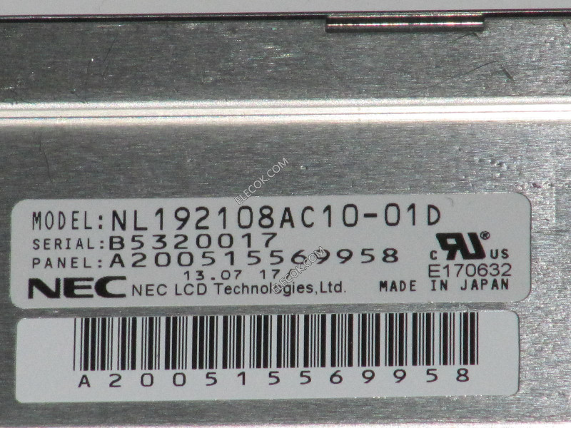 NL192108AC10-01D 9.0" a-Si TFT-LCD Panel számára NLT 