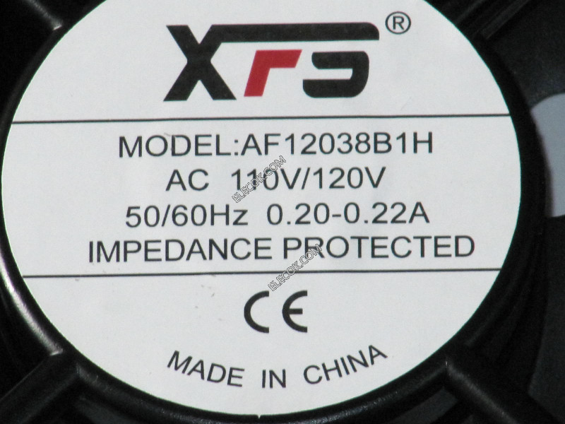 XFS AF12038B1H 110/120V 0.20/0.22A 2wires cooling fan