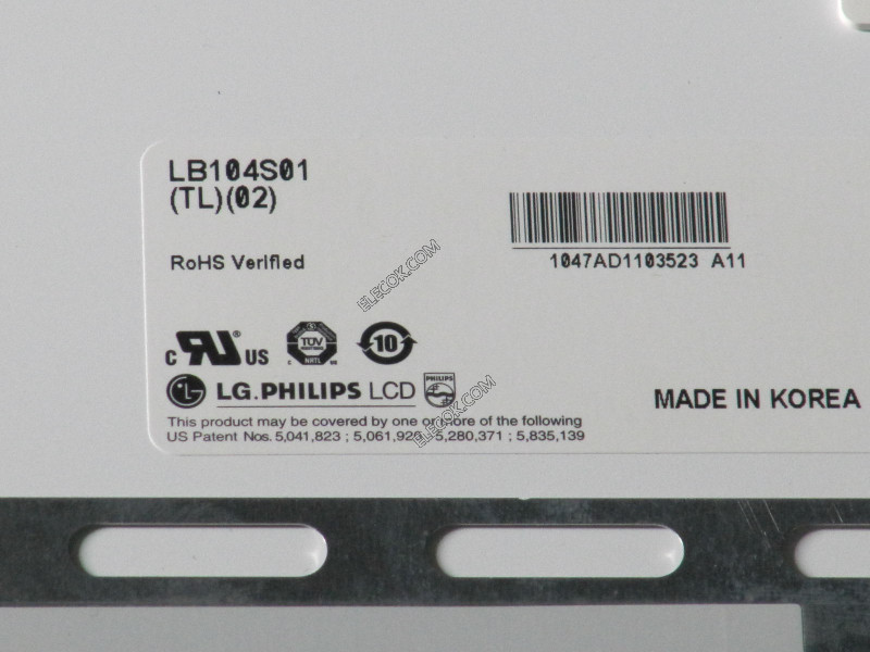 LB104S01-TL02 10,4" a-Si TFT-LCD Panel számára LG Display used 