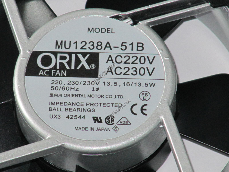 ORIX MU1238A-51B 220/230V  50/60HZ  Cooling Fan  with  Terminal plug