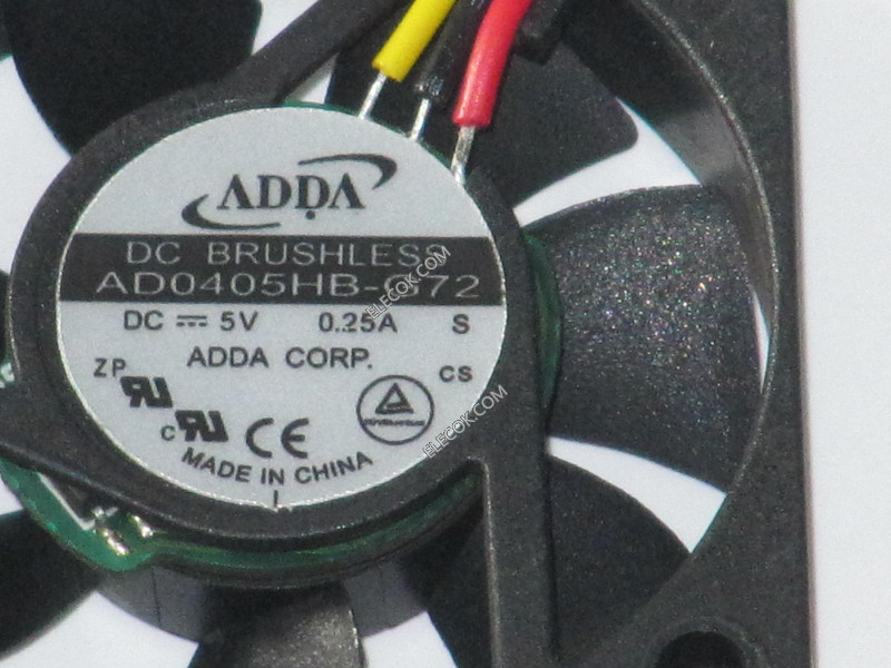 ADDA AD0405HB-G72 5V 0,25A 3wires Cooling Fan 