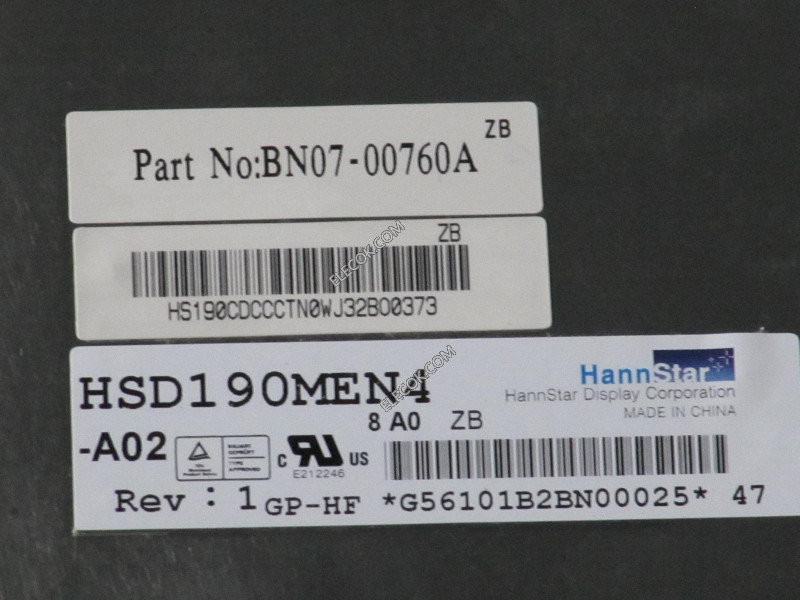 HSD190MEN4-A02 19.0" a-Si TFT-LCD Panel számára HannStar 