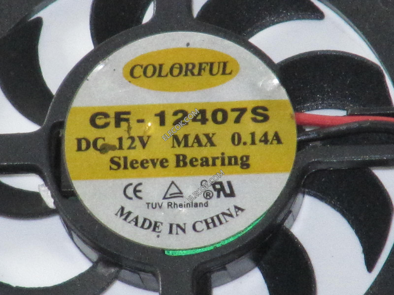 COLORFUL CF-12407S 12V 0.14A 2wires cooling fan