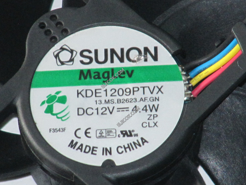 SUNON KDE1209PTVX AF. GN 12V 4,4W 4wires MagleV Cooling Fan 