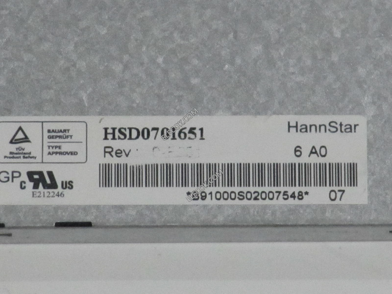 HSD070I651-F20 7.0" a-Si TFT-LCD Panel számára HannStar replacement 