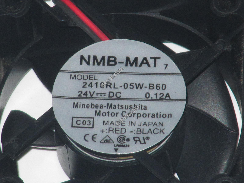 NMB 2410RL-05W-B60 24V 0.12A 2wires cooling fan